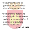 CONVOCATÒRIA DE LES SUBVENCIONS PER CONCURRÈNCIA COMPETITIVA.- NUCLIS POBLACIONALS I SOCIALS I CULTURALS PER A L’EXERCICI 2024