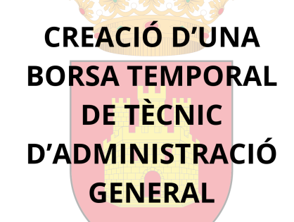 CREACIÓN DE UNA BOLSA TEMPORAL DE TÉCNICO DE ADMINISTRACIÓN GENERAL