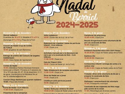 BORRIOL SE LLENA DE MAGIA CON LA PROGRAMACIÓN DE "BORRIOL EN NADAL 2024-2025"