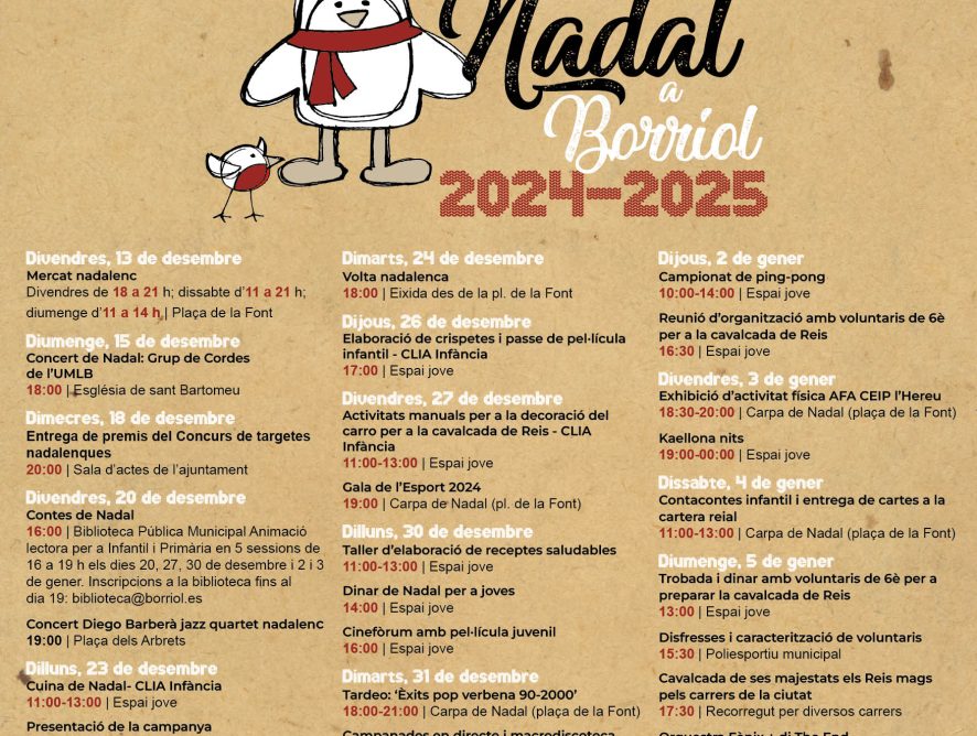 BORRIOL ES PLENA DE MÀGIA AMB LA PROGRAMACIÓ DE "BORRIOL EN NADAL 2024-2025"