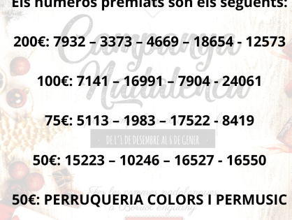 SORTEO DE LA X CAMPAÑA NAVIDEÑA DE COMPRAS POR BORRIOL